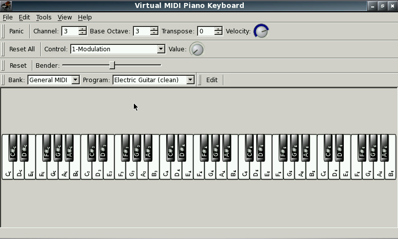 Virtual piano deals with midi